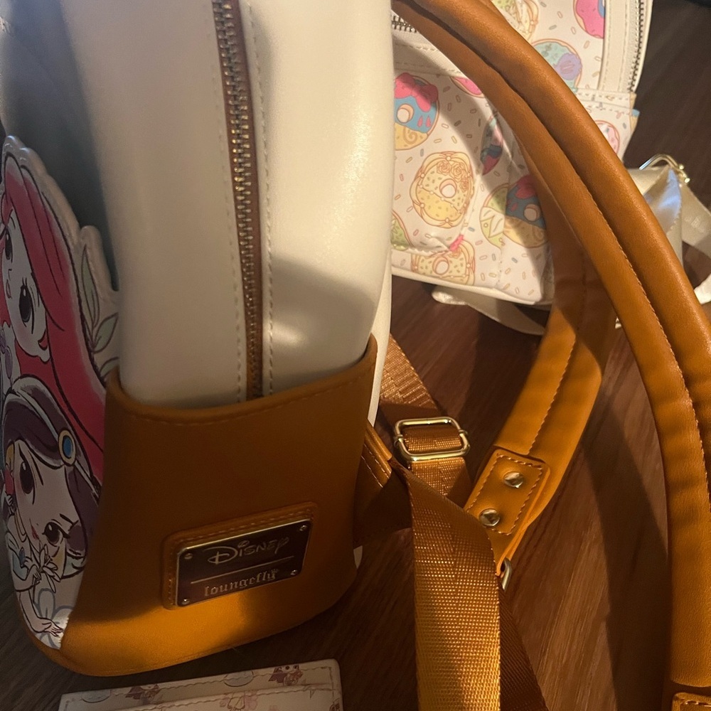 2 Disney Princess LoungeFly Backpacks and one wallet 👑👑👑👑👑👑👑👑👑 - Picture 4 of 14